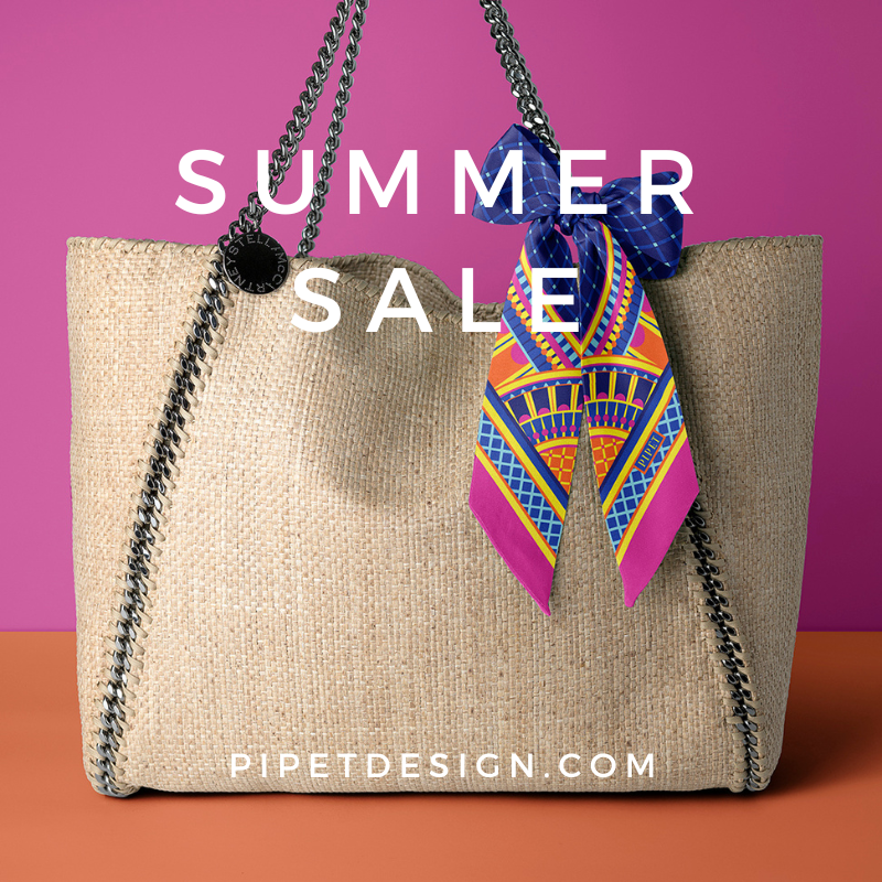 Pipet Design Summer Sale Mini Oxo Silk scarf on bag