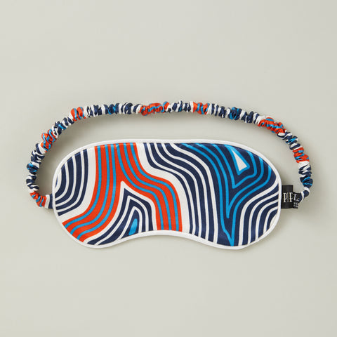 Lasdun Silk Cotton Sleep Mask - Blue/Orange