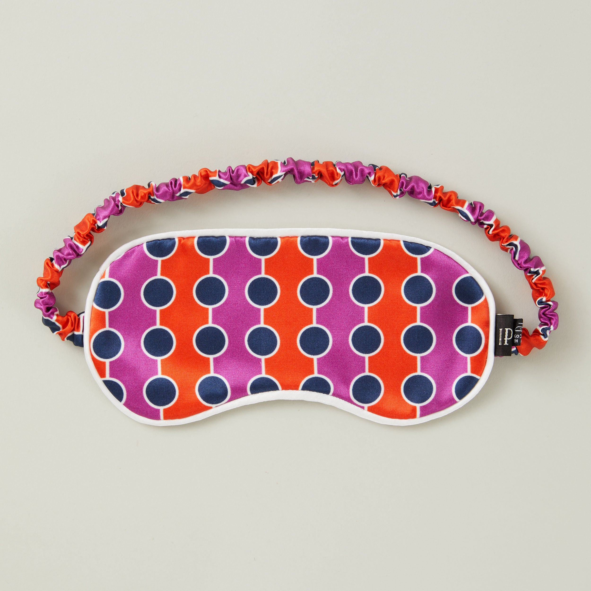 Barbecana Silk Cotton Sleep Mask - Orange/Magenta
