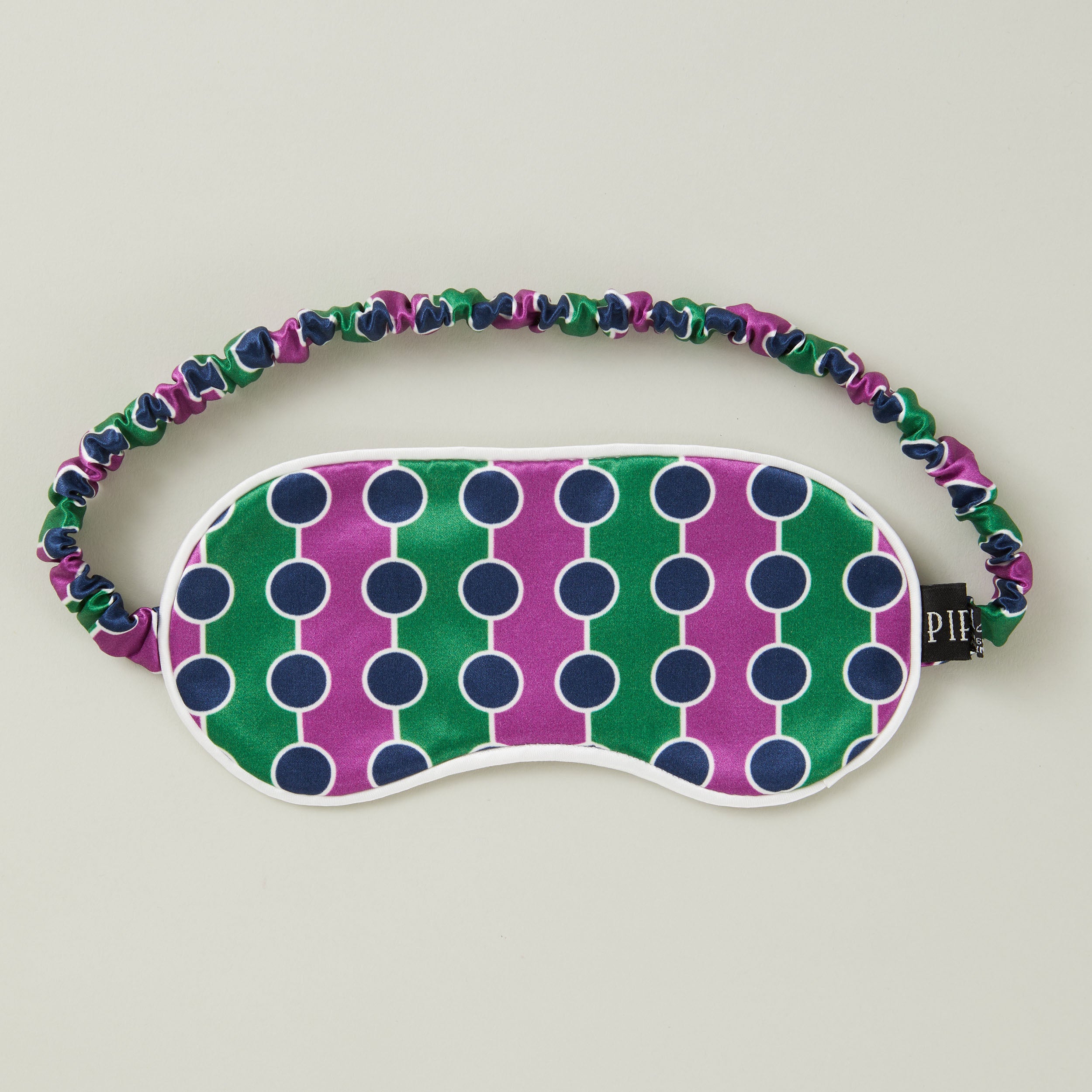 Barbecana Silk Cotton Sleep Mask - Pink/Green