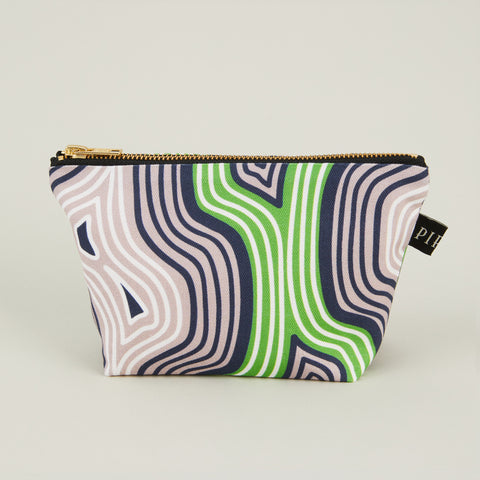 Lasdun Cotton Travel Pouch -Pink/Green