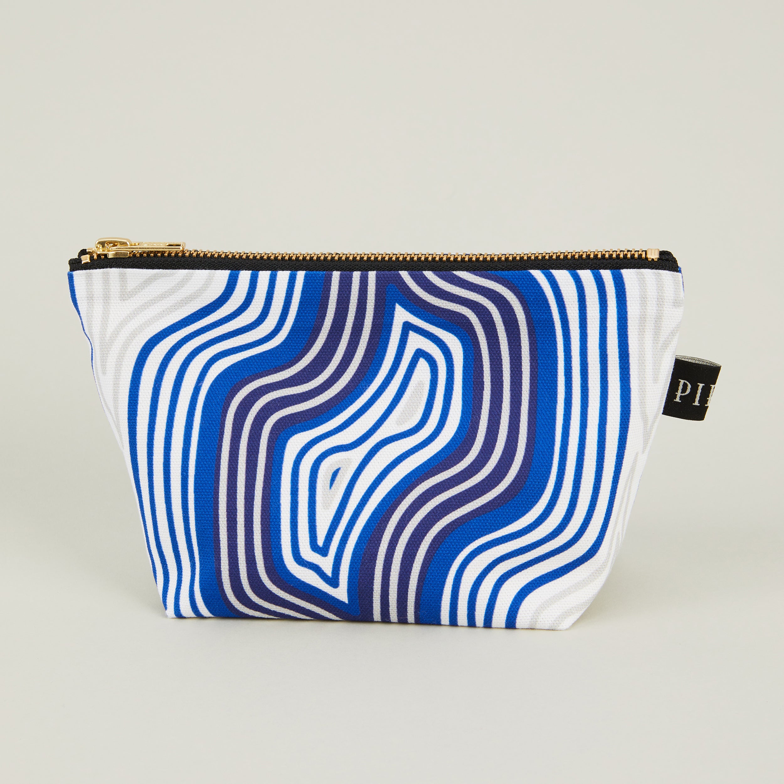 Lasdun Cotton Travel Pouch - Blue/White
