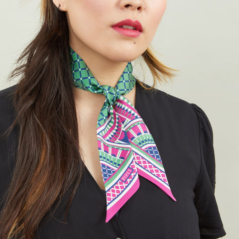 OXO Mini Scarf - Navy / Lime