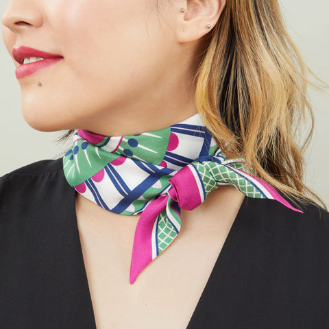 OXO Mini Scarf - Navy / Lime