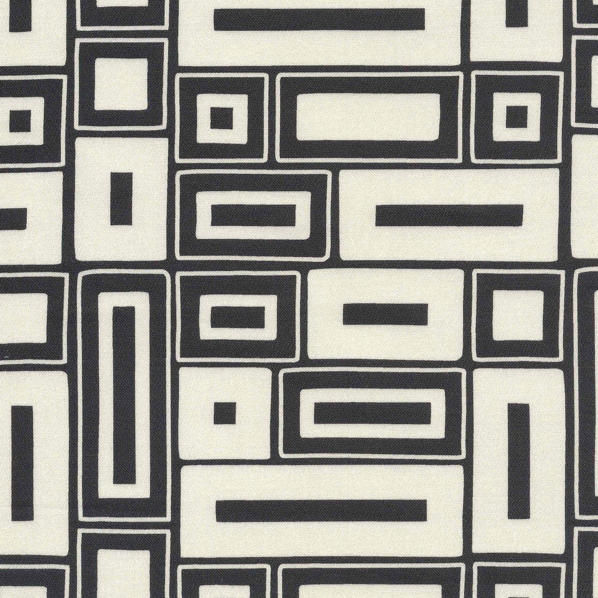 Black and Ivory geometric pattern with the feel of a traditional hand block printed design