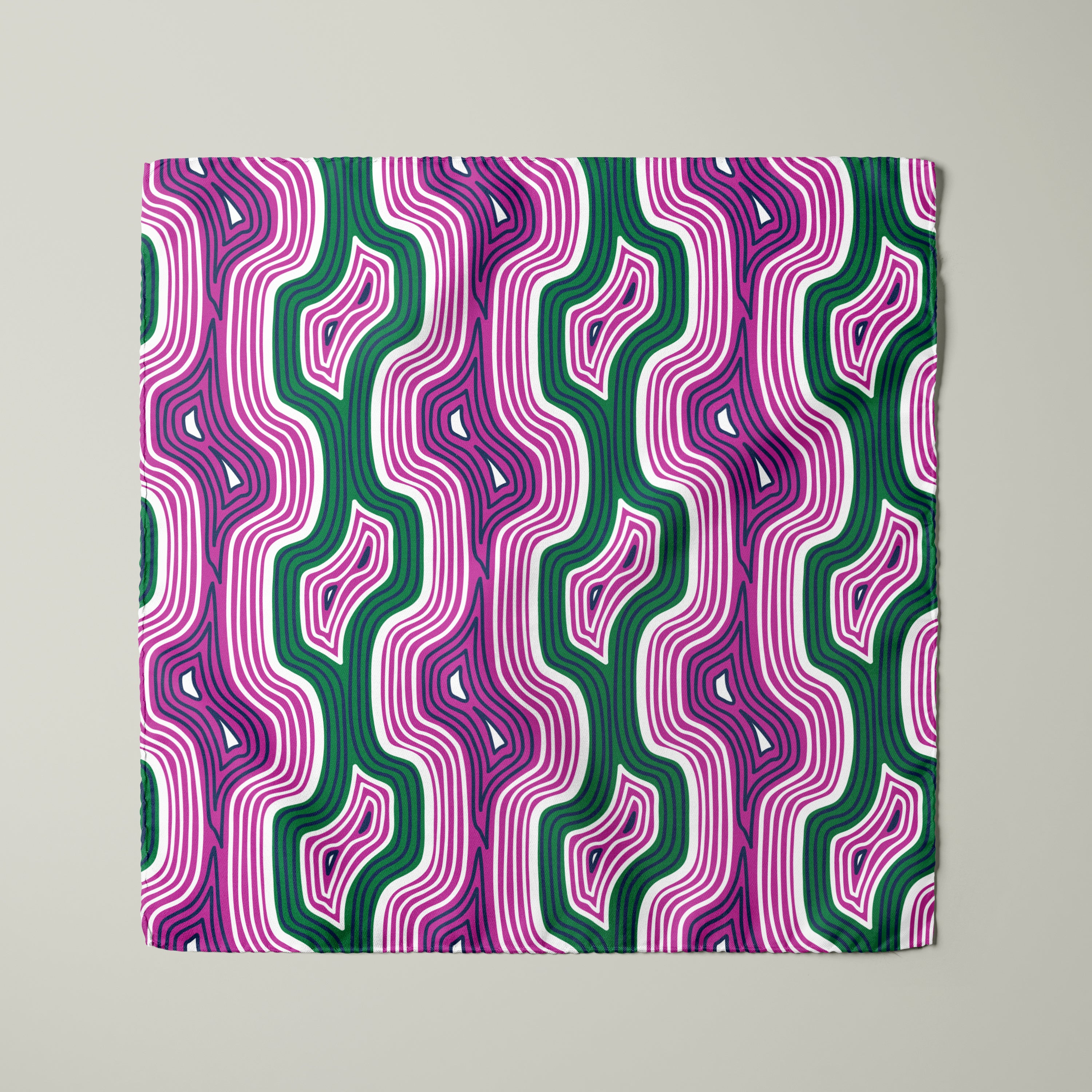 Men's Pocket Square Set - Pink / Green