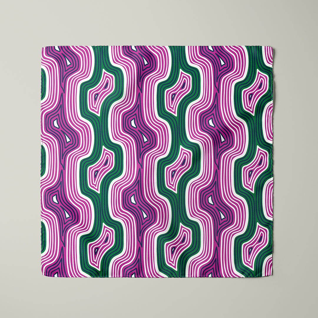 Lasdun Neckerchief / Pocket Square - Pink/Green