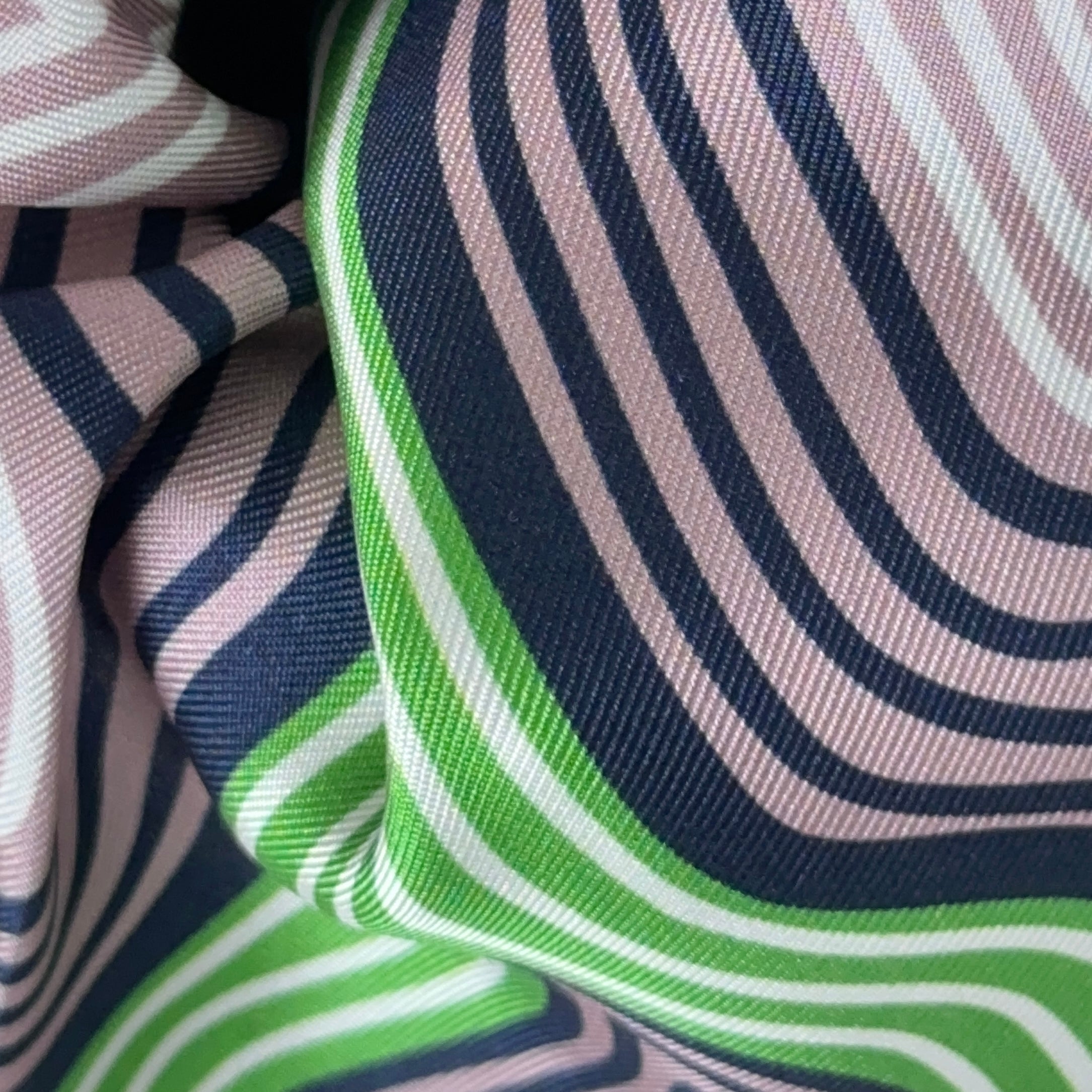 Lasdun Neckerchief / Pocket Square - Navy / Lime