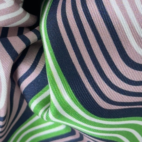 Lasdun Neckerchief / Pocket Square - Navy / Lime