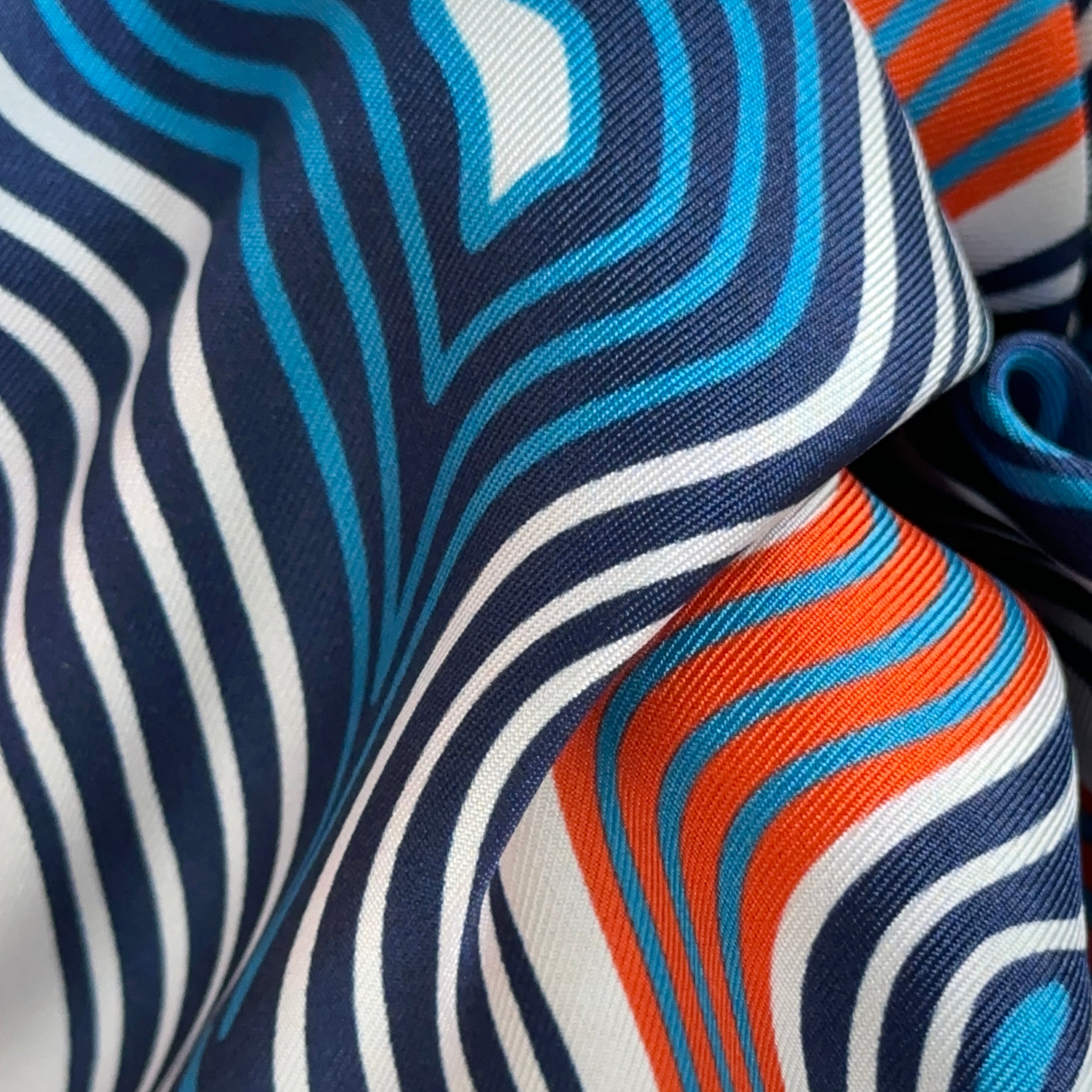 Lasdun Neckerchief / Pocket Square - Orange / Blue
