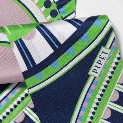 OXO Skinny Scarf - Navy/Lime