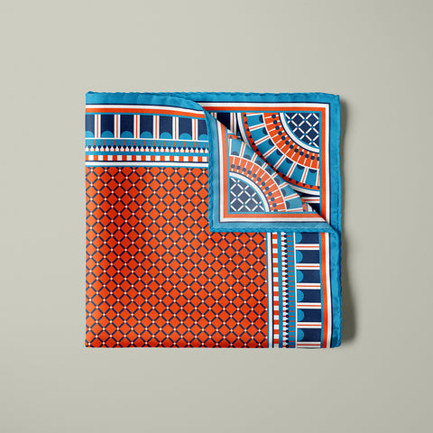 OXO Skinny Scarf - Orange/Blue