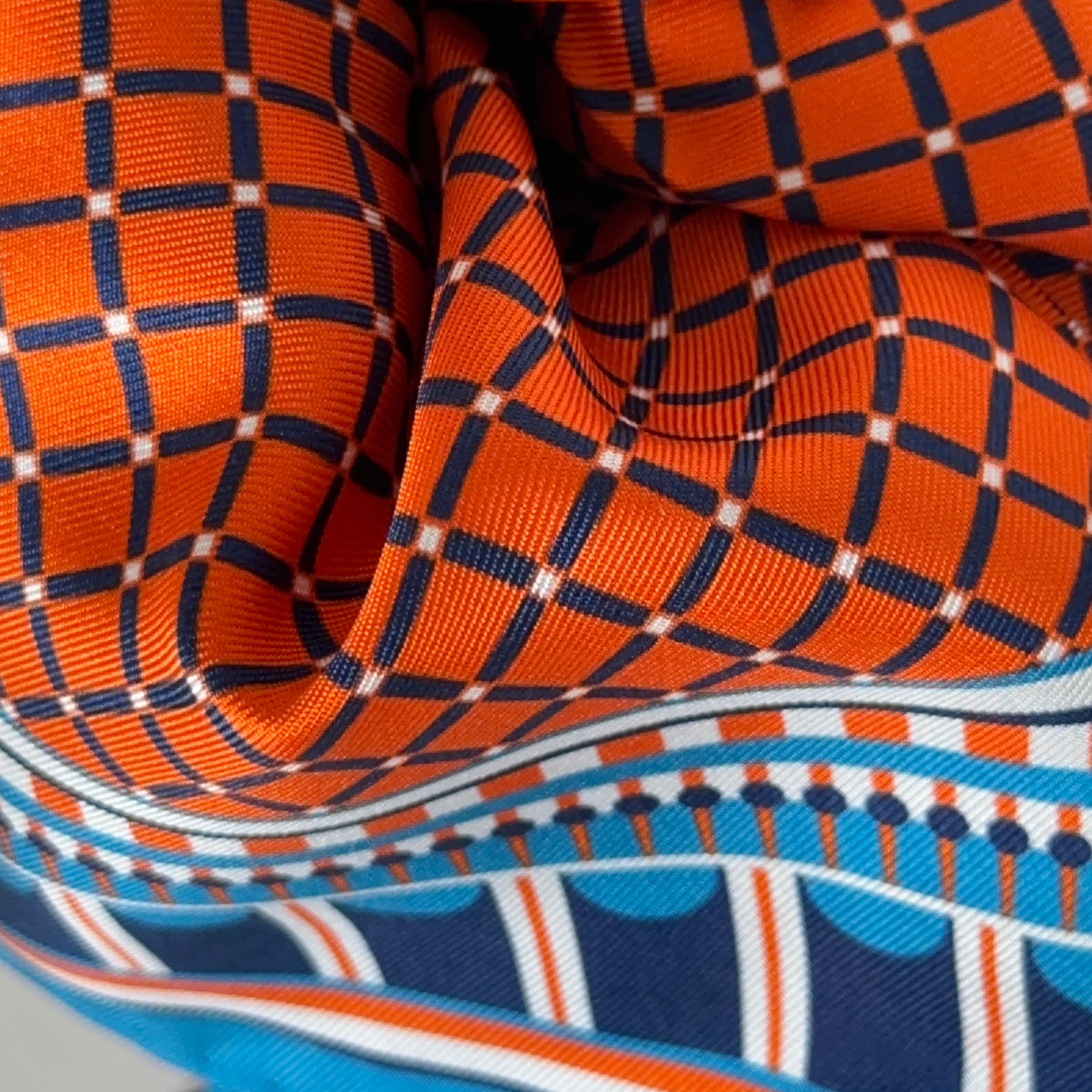 OXO Neckerchief / Pocket Square - Orange/Blue