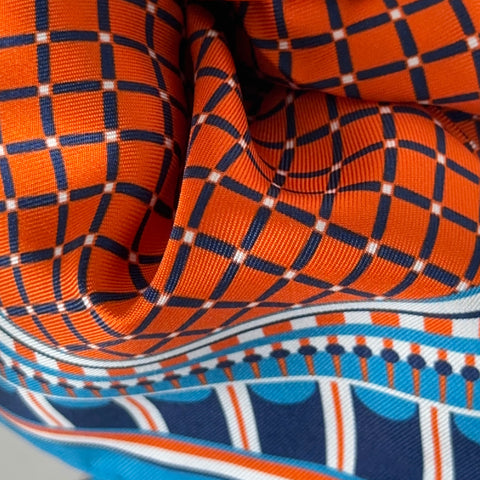 OXO Neckerchief / Pocket Square - Orange/Blue