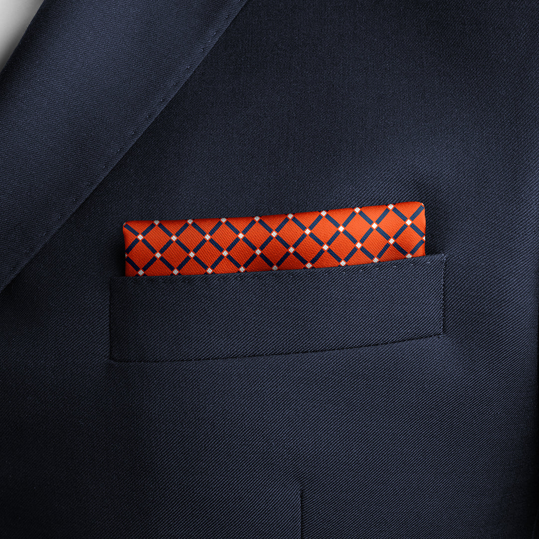 OXO Neckerchief / Pocket Square - Orange/Green