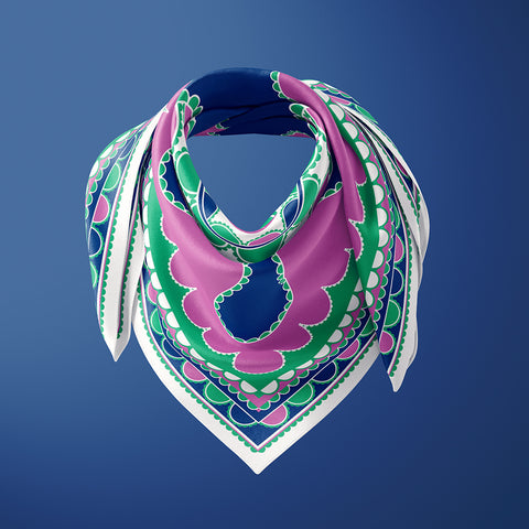 Twist Mini Scarf - Mauve / Green