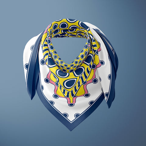 Twist Mini Scarf - Navy / Grey