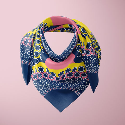 Twist Mini Scarf - Mauve / Green