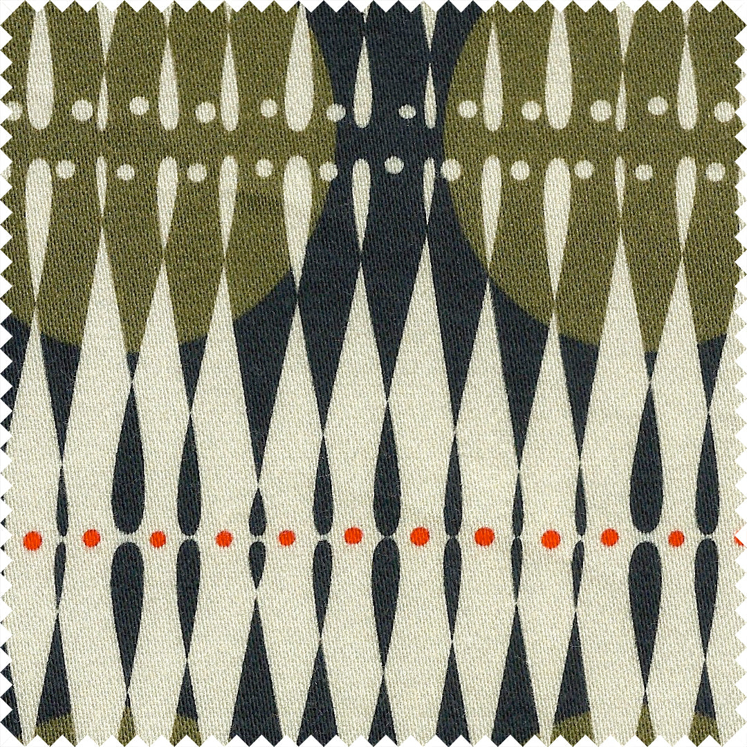 Aru Cotton Sateen Black/Dark Khaki