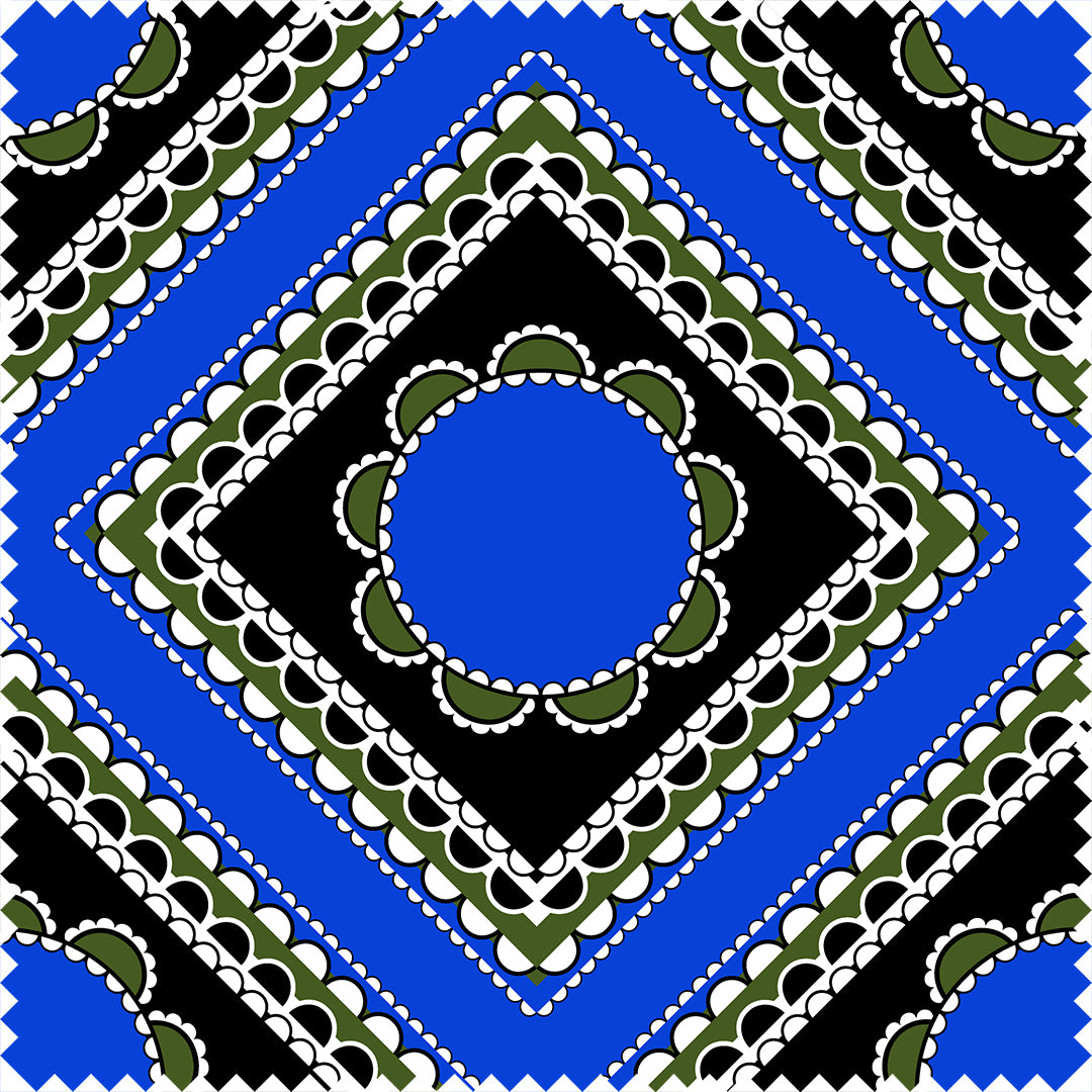 Chamberlin Cotton Sateen Black/Royal