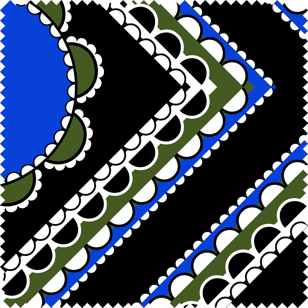 Willoughby Cotton Sateen Black/Royal