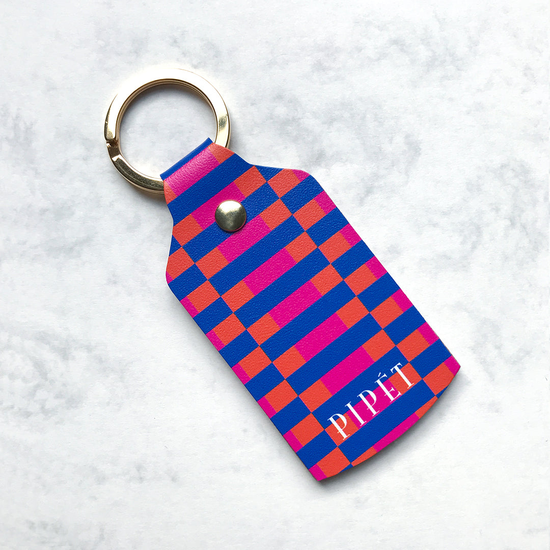 Good Day, printed leather key ring, made from recycled leather in the UK.