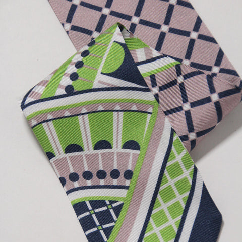 OXO Mini Scarf - Navy / Lime