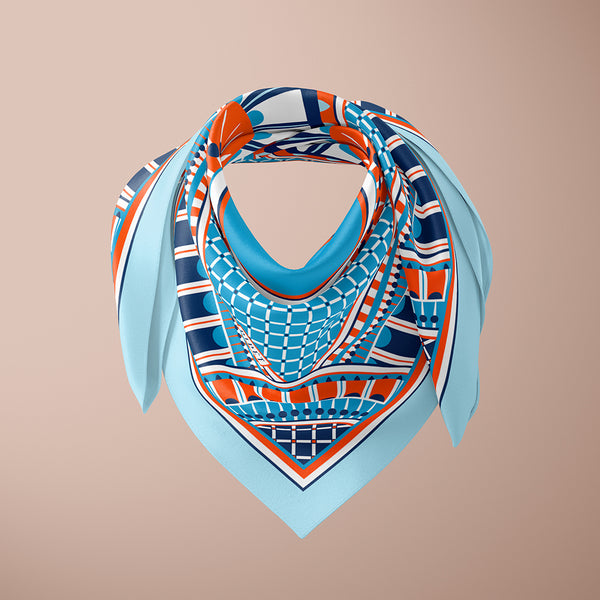 小物 o project scarf Pipet_Design_OXO_Orange_Blue_B