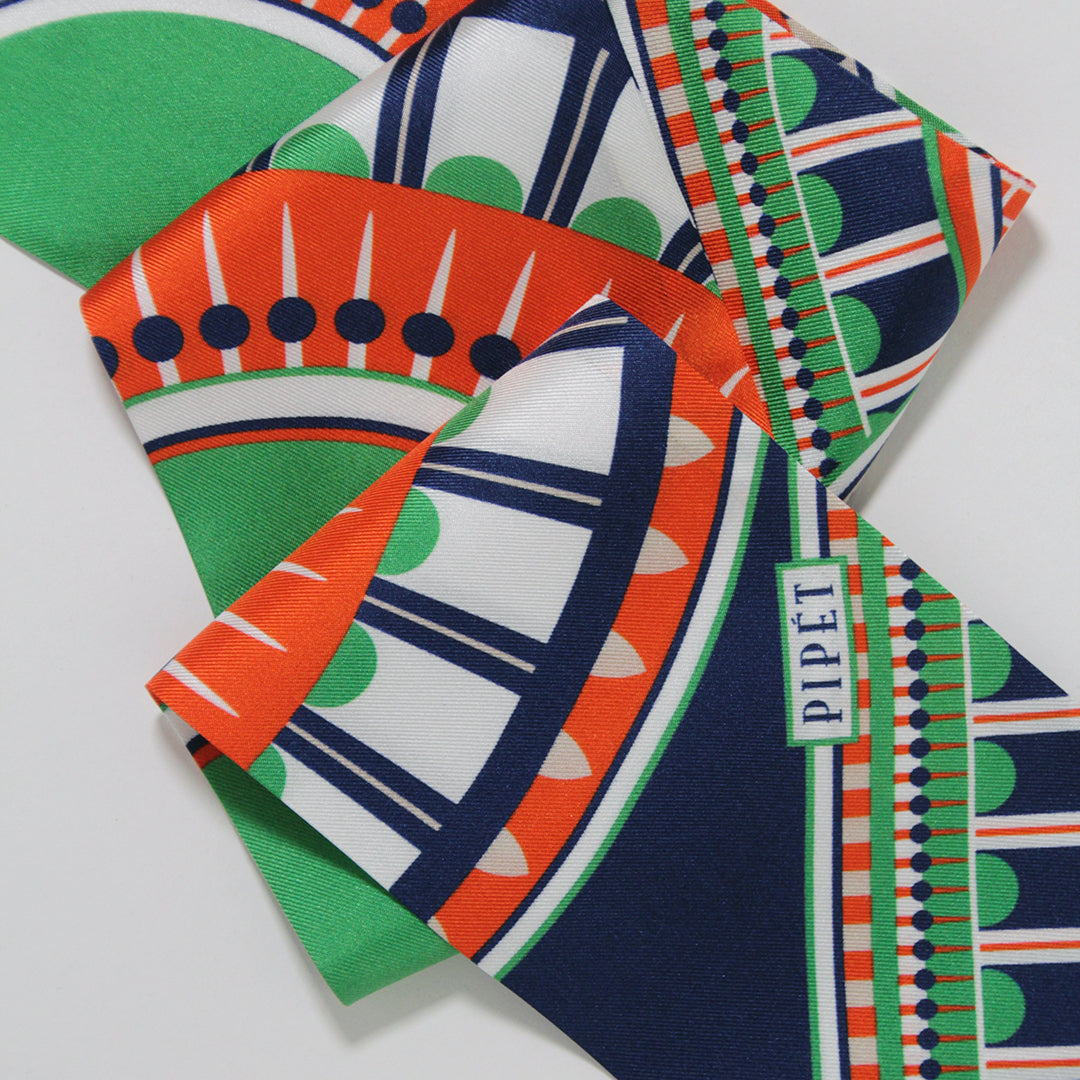 OXO Skinny Scarf - Orange/Green
