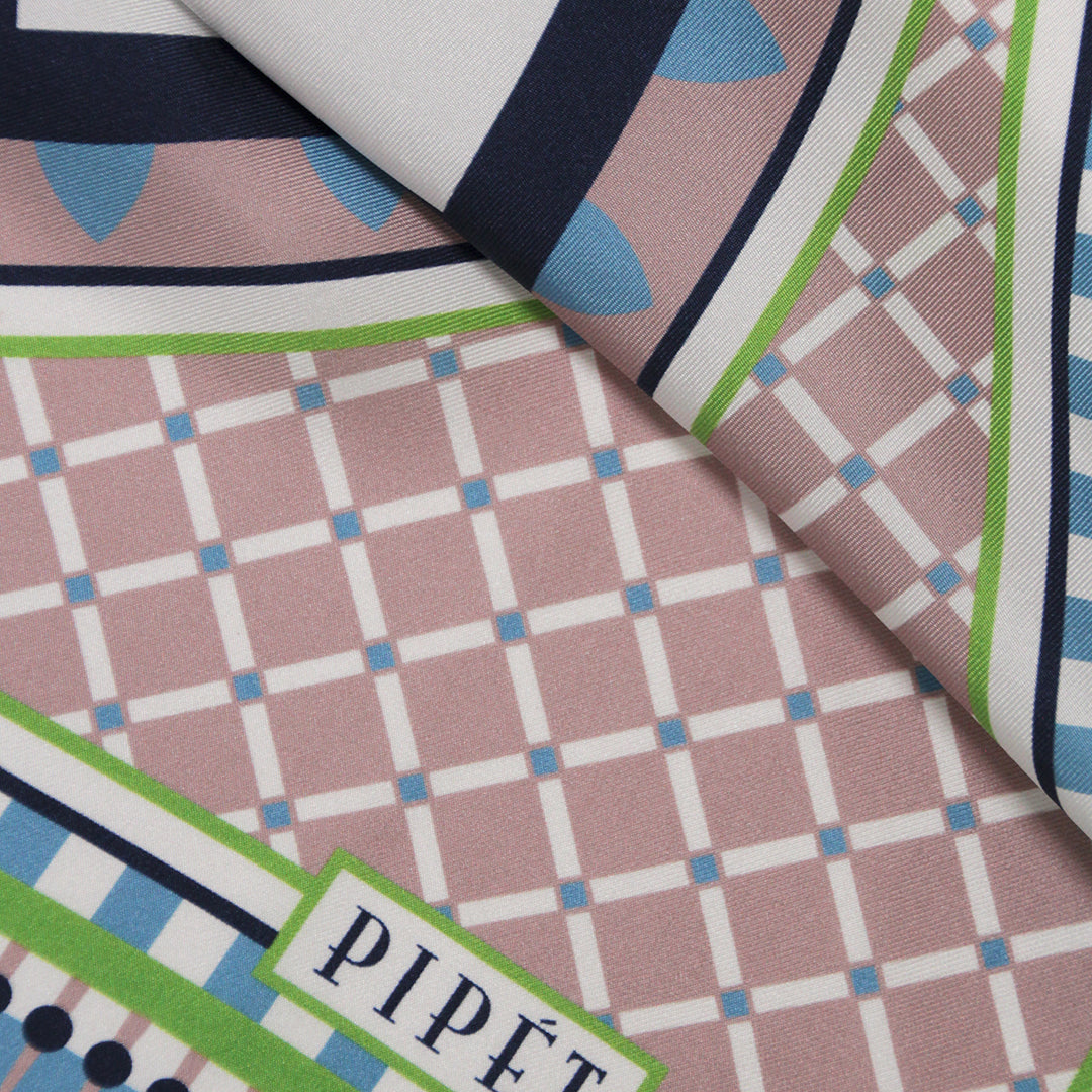 OXO 90cm Square Scarf - Navy / Lime