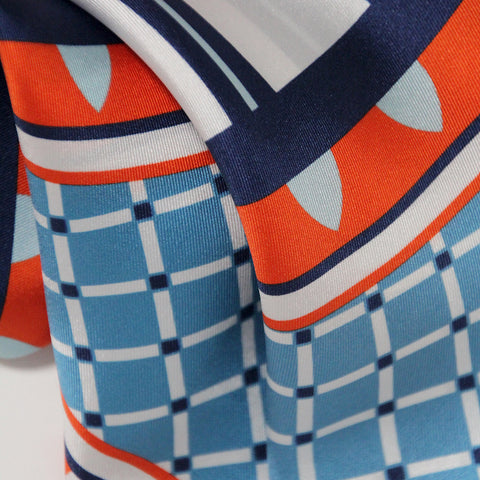 OXO 90cm Square Scarf - Orange / Blue