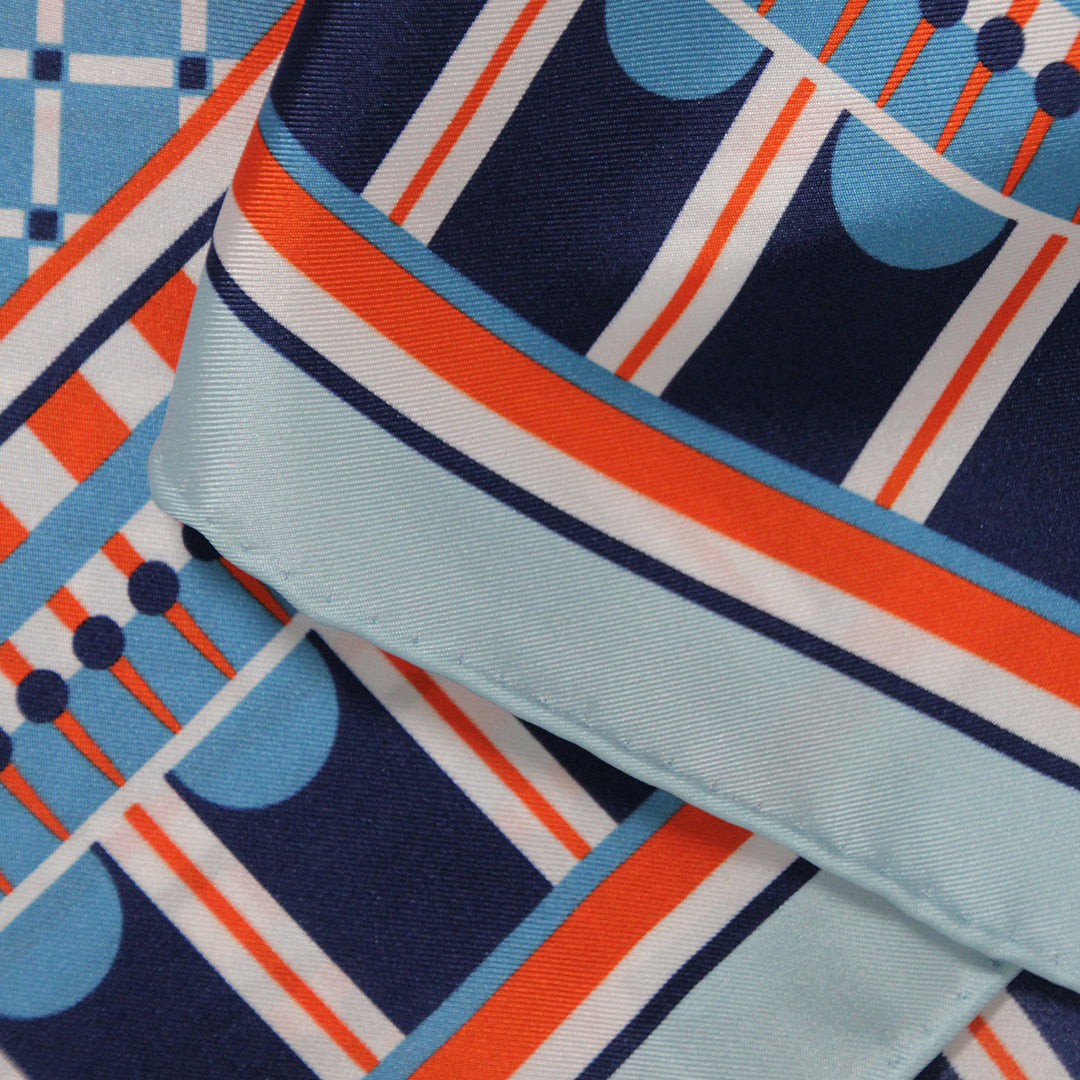 OXO 90cm Square Scarf - Orange / Blue