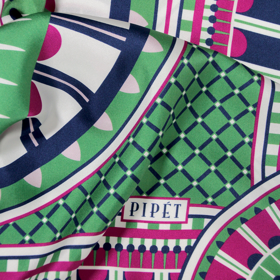 OXO 90cm Square Scarf - Pink / Green