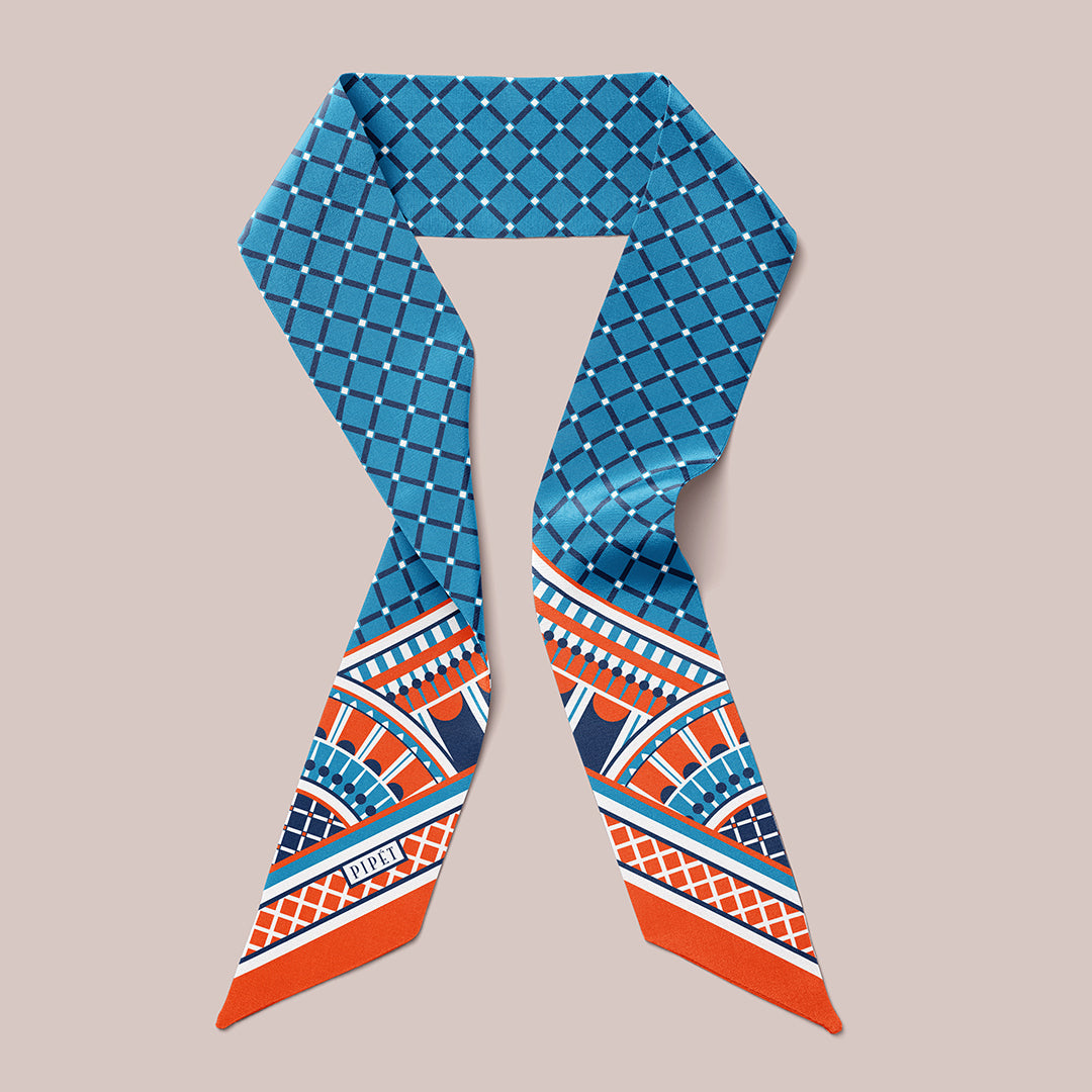 OXO Mini Scarf - Orange/Blue