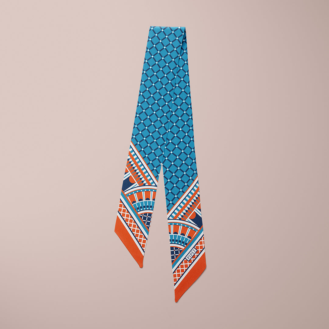 OXO Mini Scarf - Orange/Blue