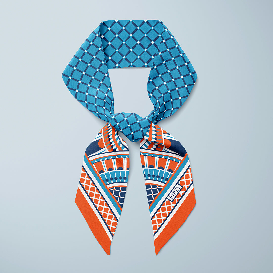 OXO Mini Scarf - Orange/Blue