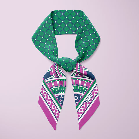 OXO Mini Scarf - Pink/Green