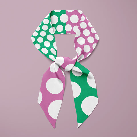 Polka Mini Scarf - Navy / Mauve