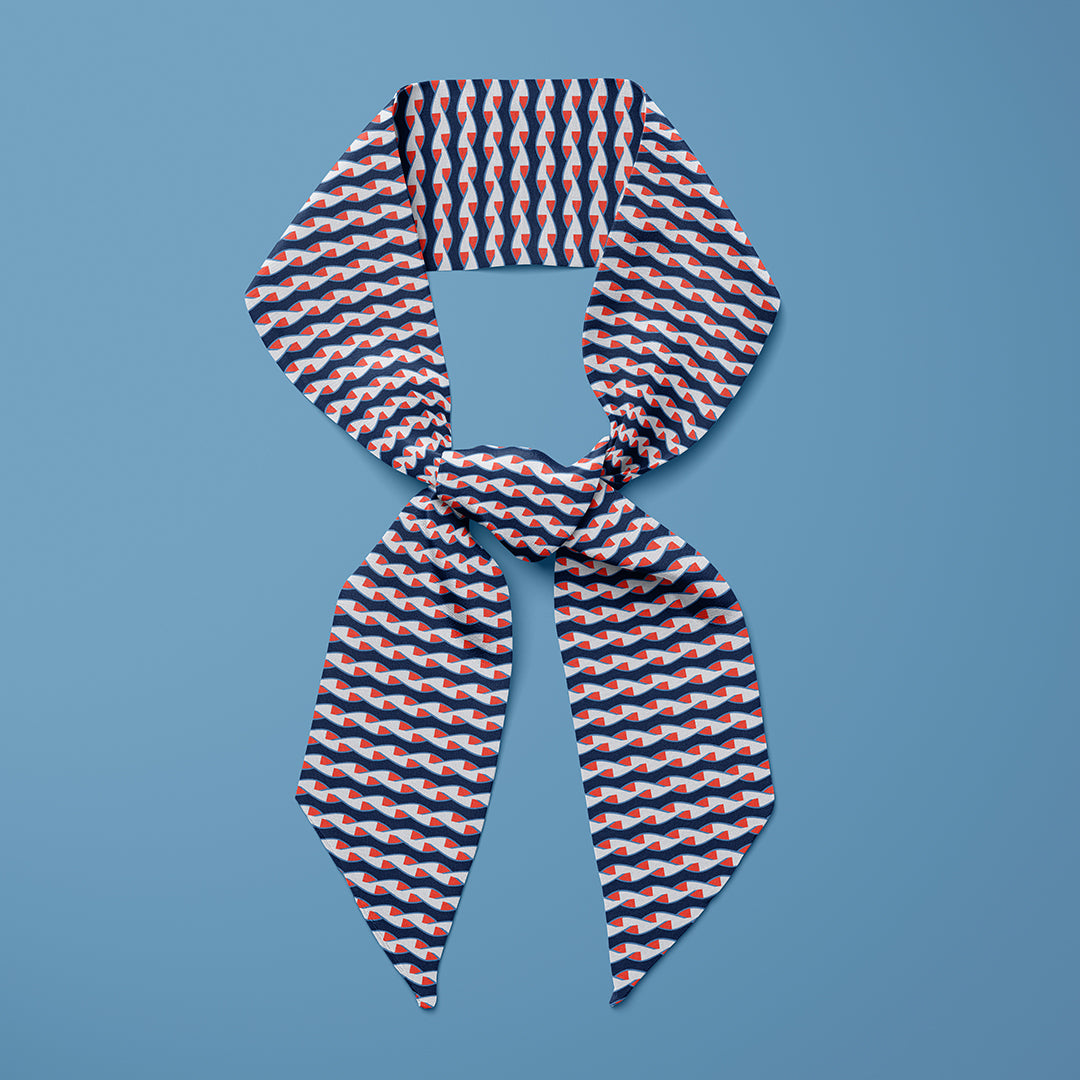 Twist Mini Scarf - Blue / Orange