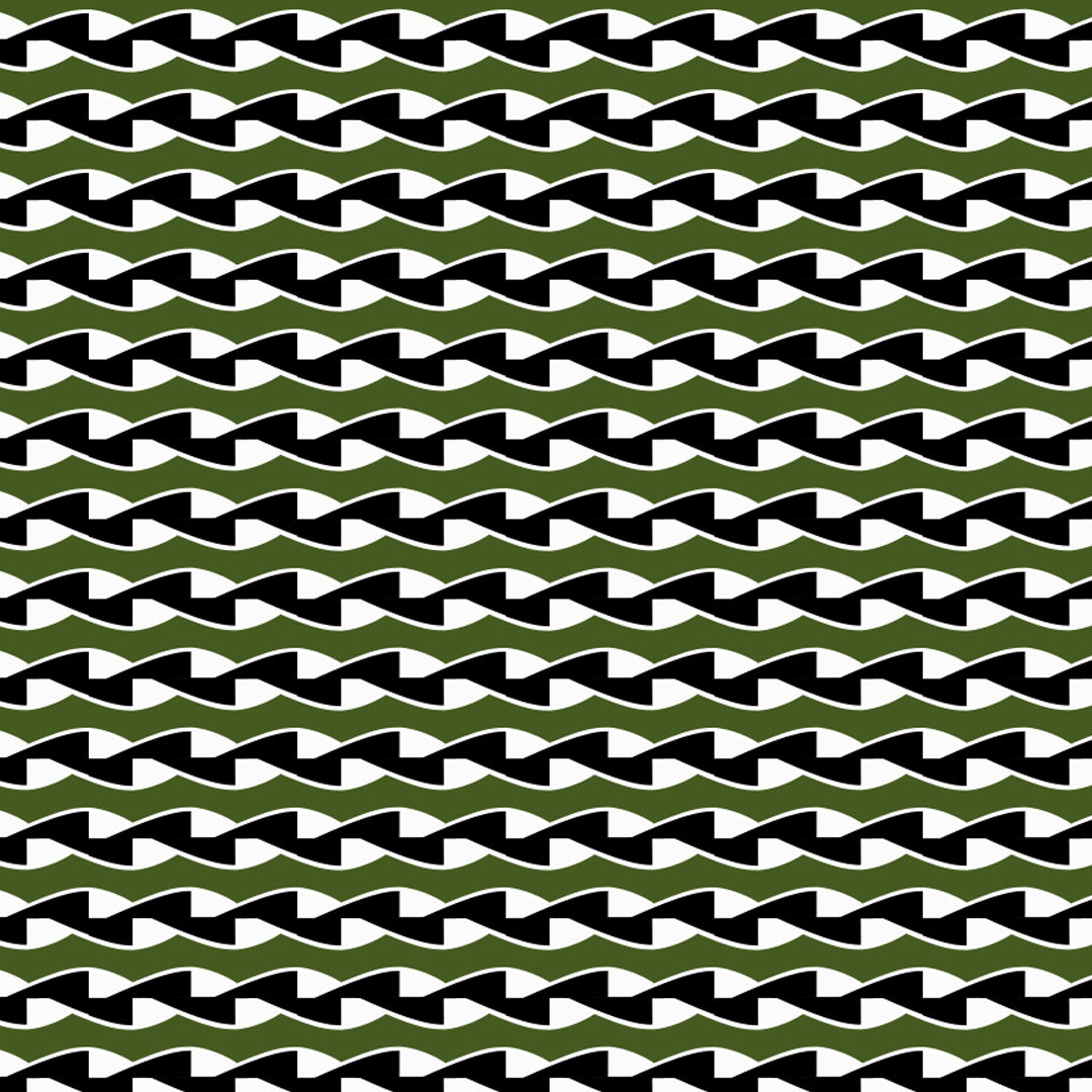Pipet design Twist mini scarf, Khaki Black printed silk