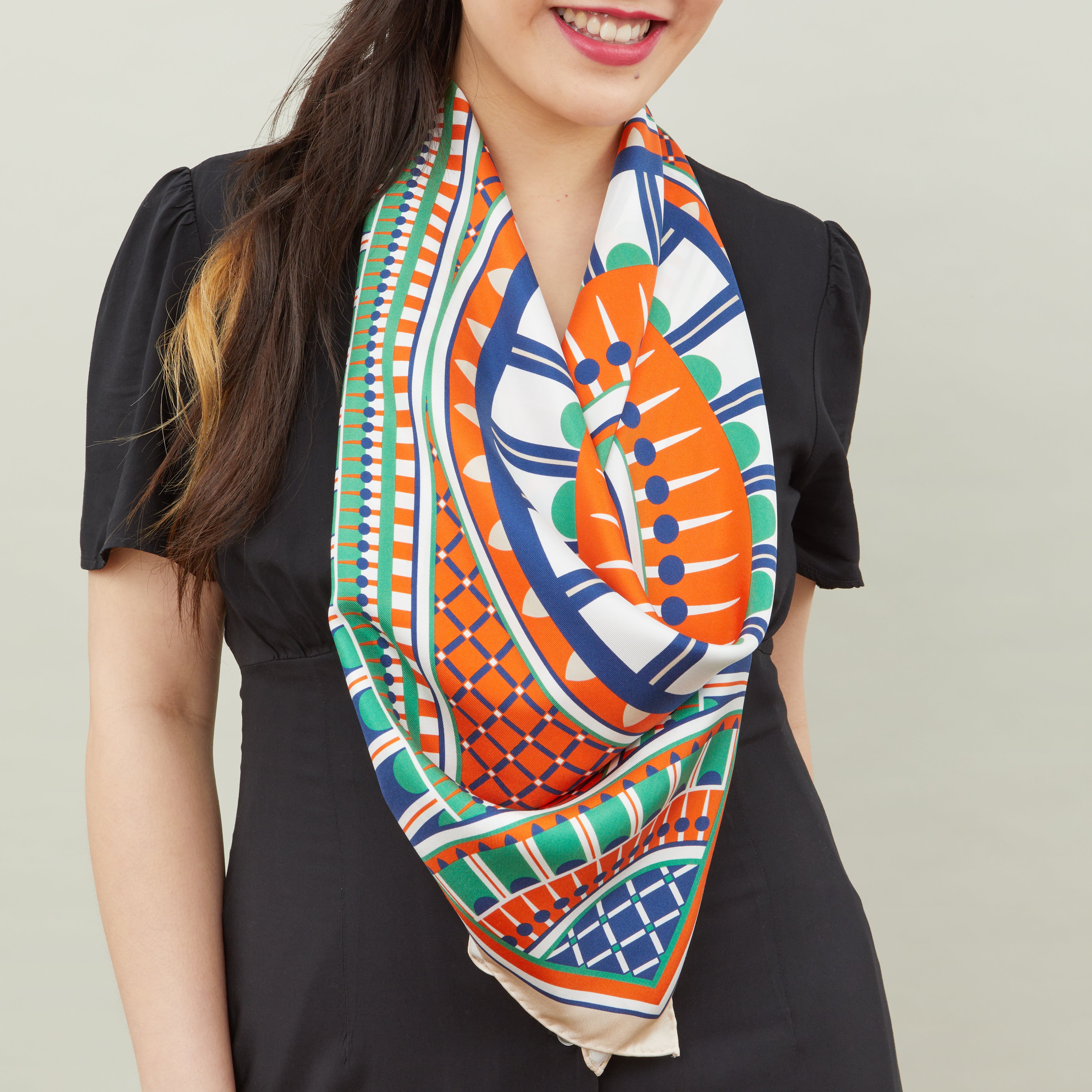 Pipet Design Oxo 90cm Square Silk Scarf