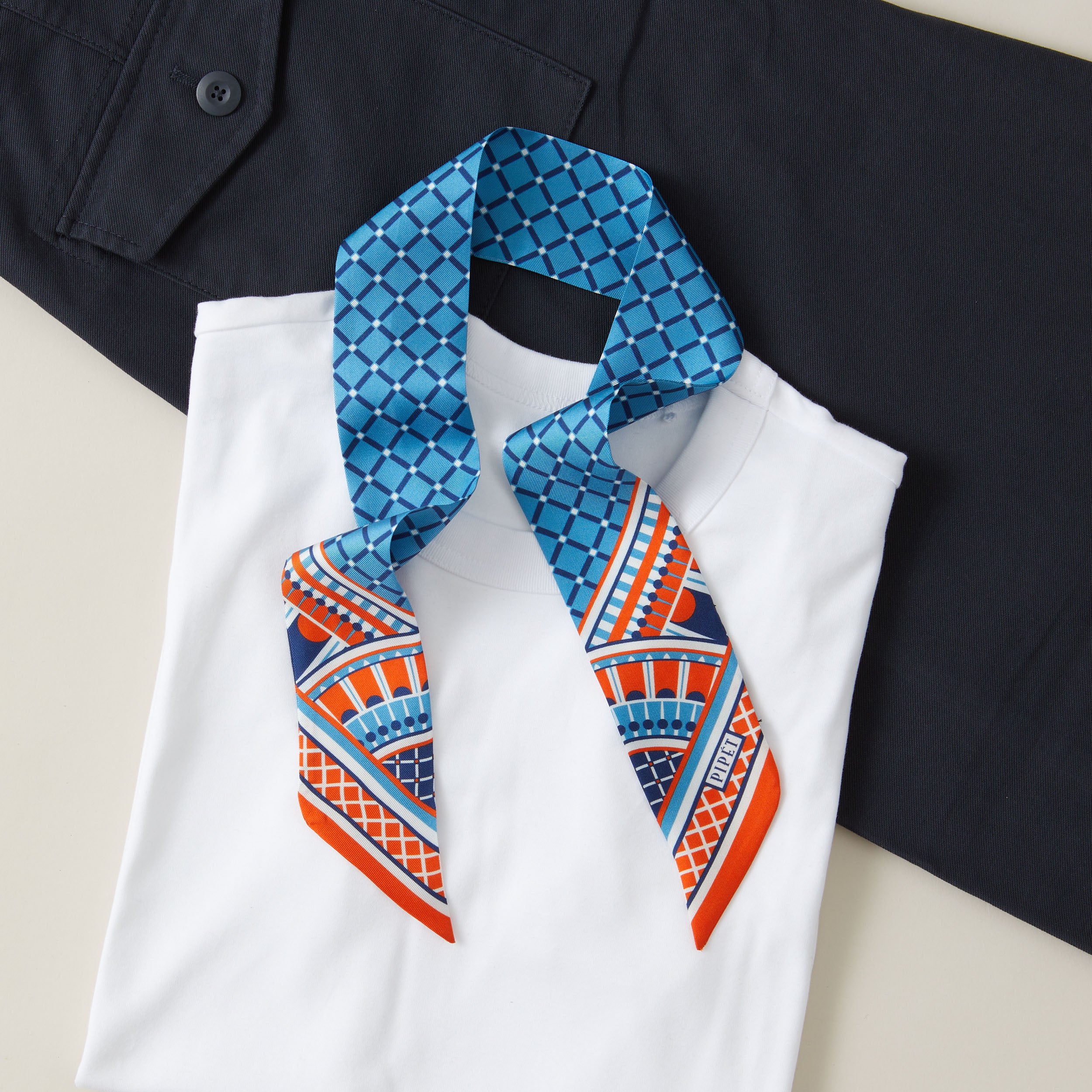 OXO Mini Scarf - Orange/Blue