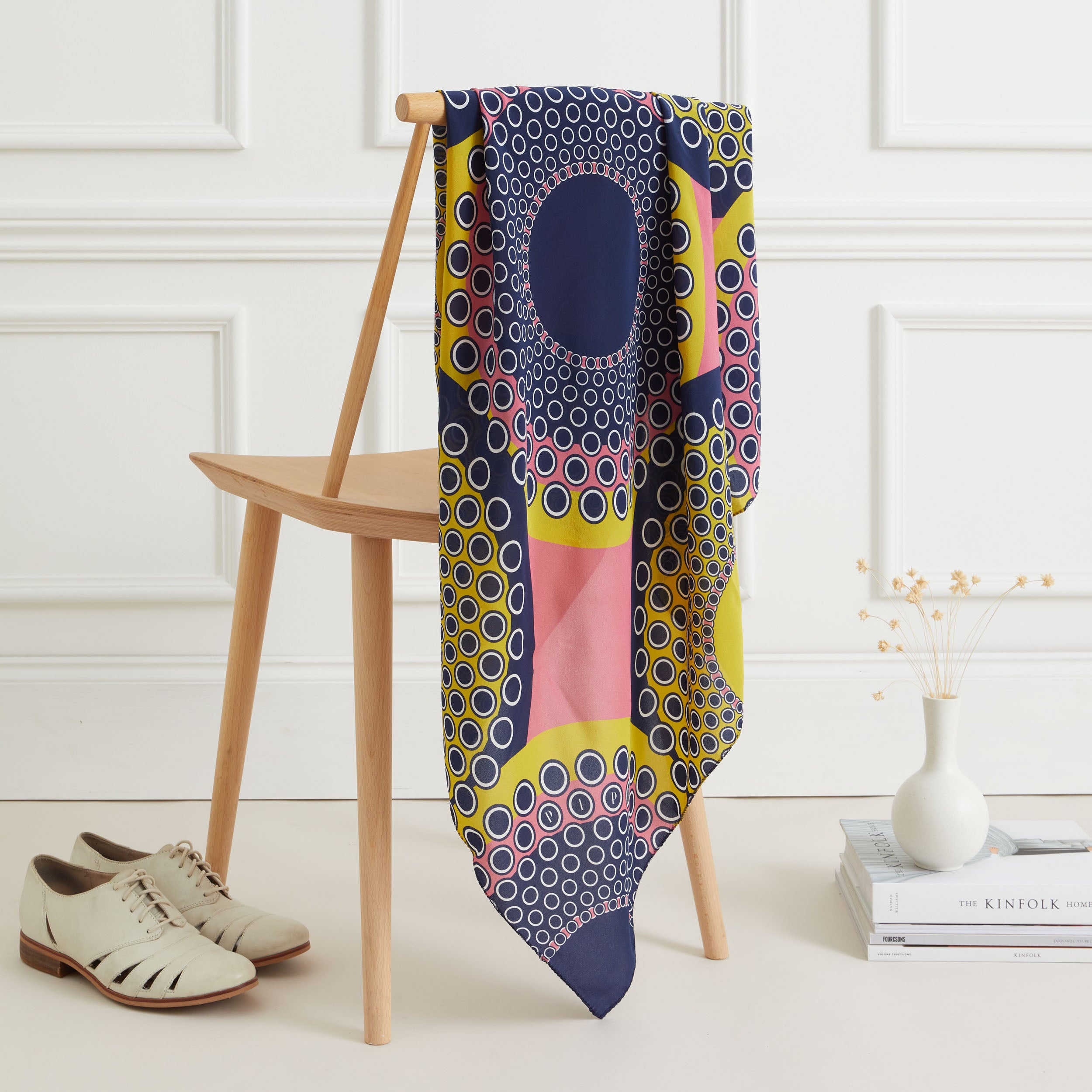 Perls 90cm Square Scarf - Blush Pink