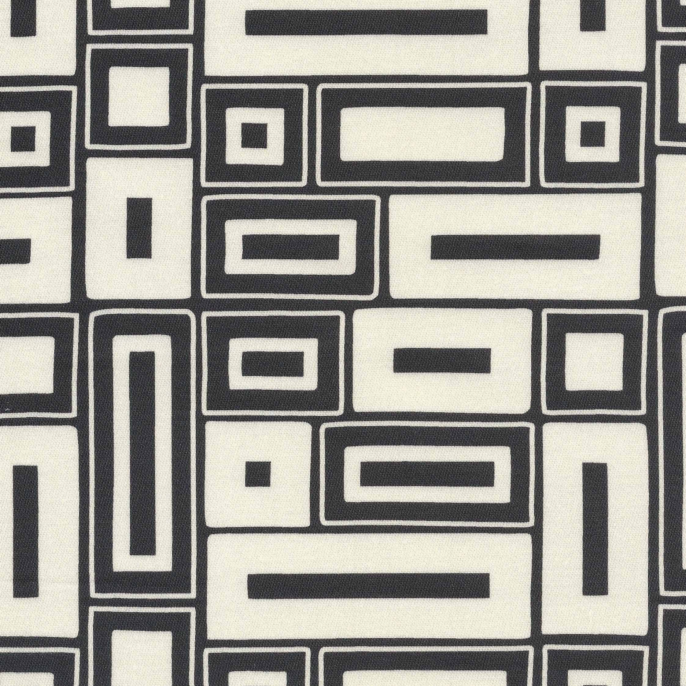 Black and Ivory geometric pattern with the feel of a traditional hand block printed design
