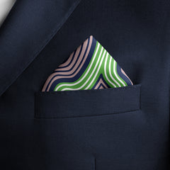 Lasdun Neckerchief / Pocket Square - Navy / Lime