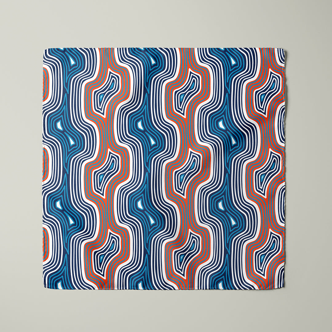 Men's Pocket Square Set - Orange / Blue