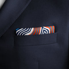 Men's Pocket Square Set - Orange / Blue