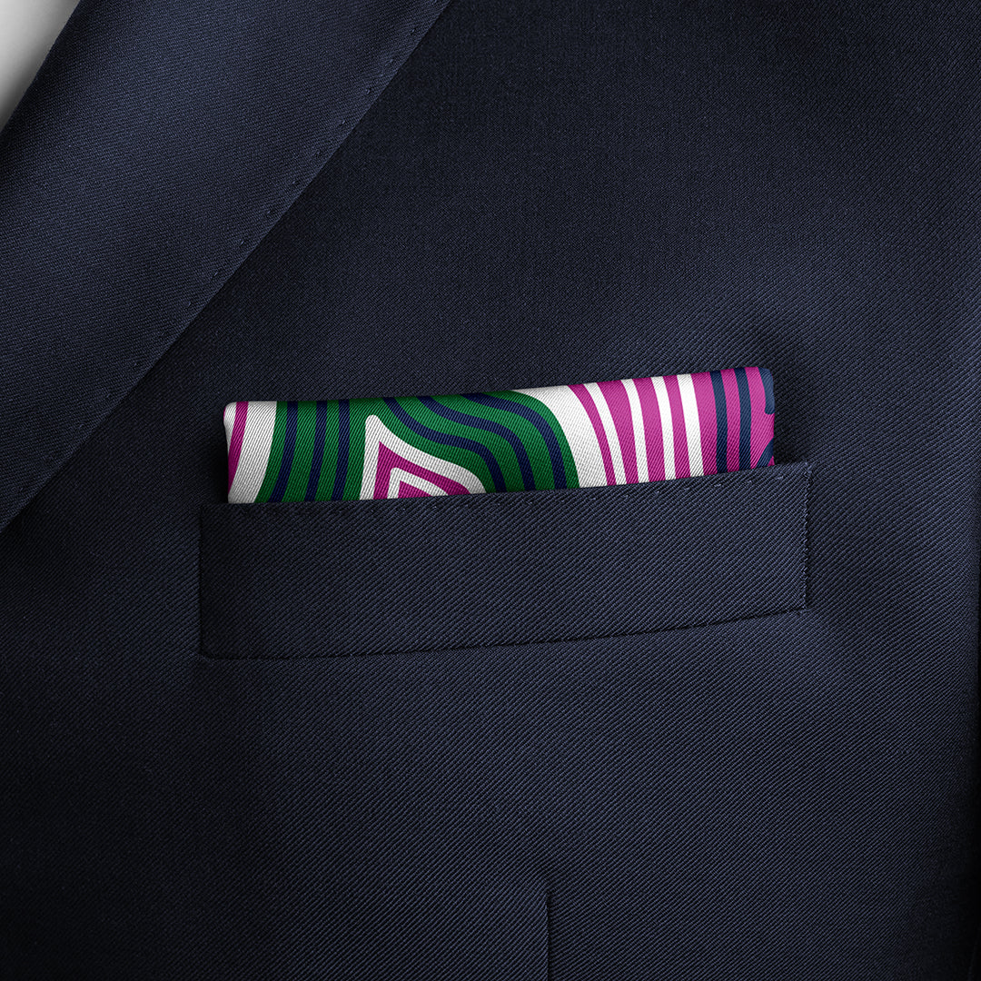 Men's Pocket Square Set - Pink / Green