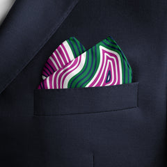 Men's Pocket Square Set - Pink / Green