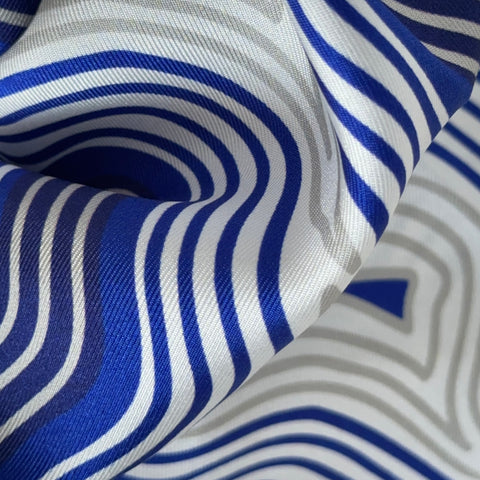 Lasdun Neckerchief / Pocket Square - Blue/ White